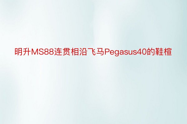 明升MS88连贯相沿飞马Pegasus40的鞋楦