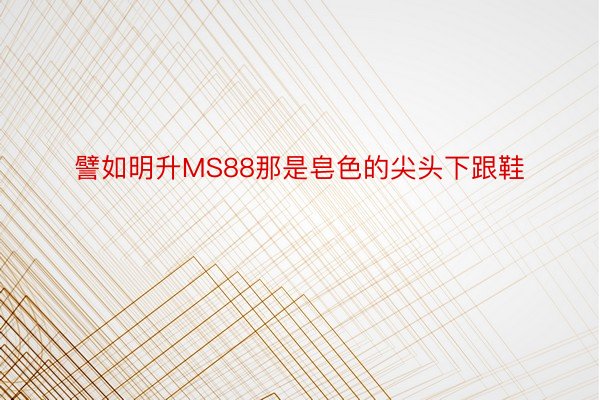 譬如明升MS88那是皂色的尖头下跟鞋