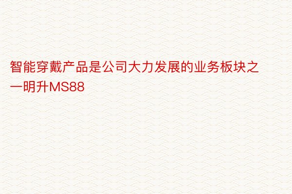 智能穿戴产品是公司大力发展的业务板块之一明升MS88